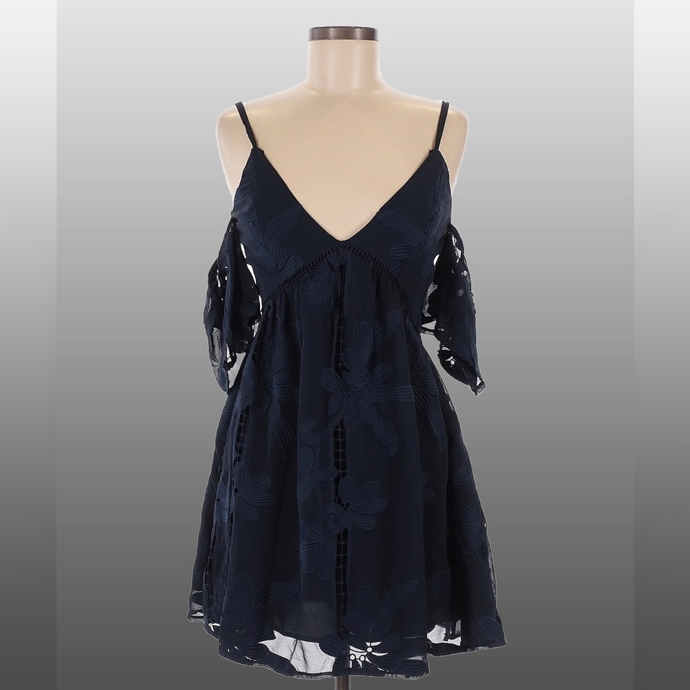 Lovers + Friends Navy Dress with Floral Pattern